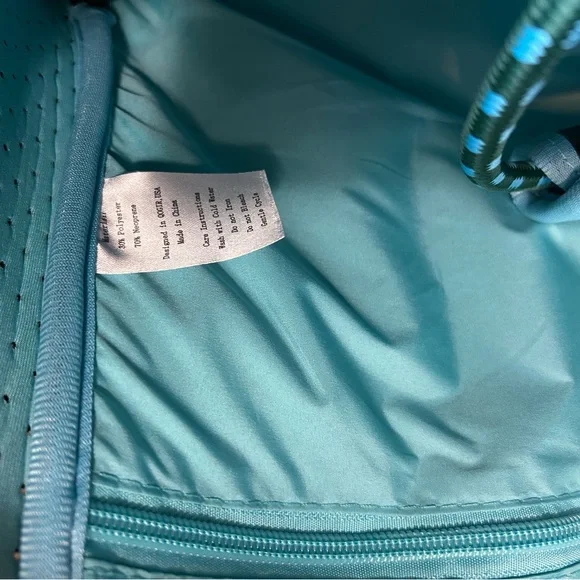 NEW Teal Fish Design Tote Bag Neoprene Large to X-Large summer beach pool resort - Picture 11 of 13